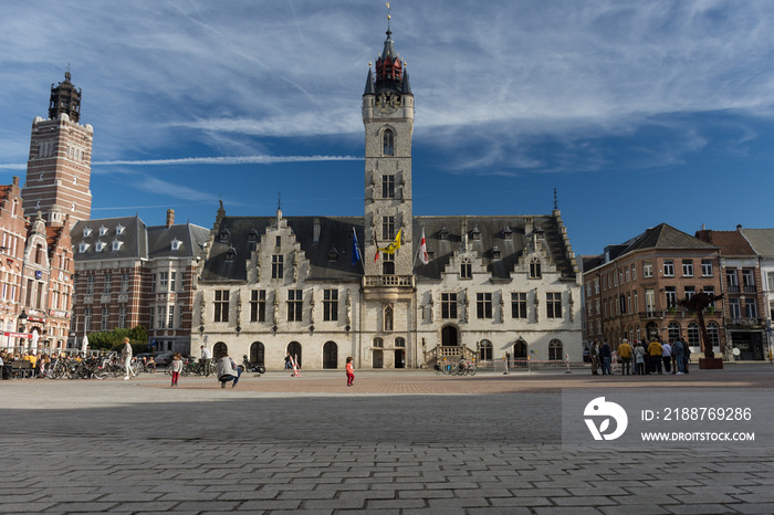 Belfry and town hall in Dendermonde, Belgium