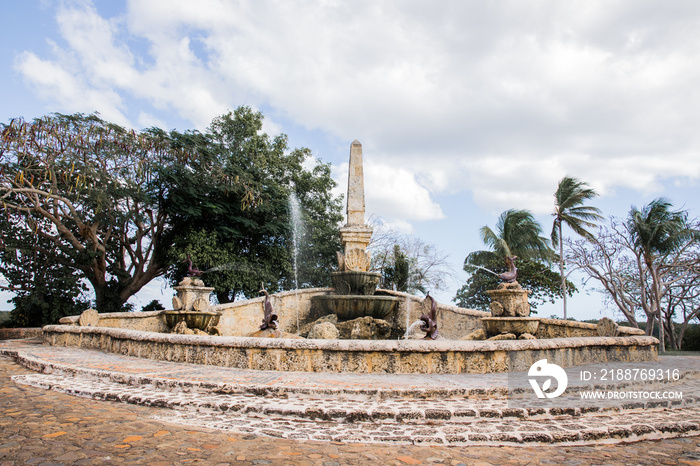 Ancient village Altos de Chavon - Colonial town reconstructed in Dominican Republic. Casa de Campo, La Romana, Dominican Republic. Vocation and travel, tropical seaside resort