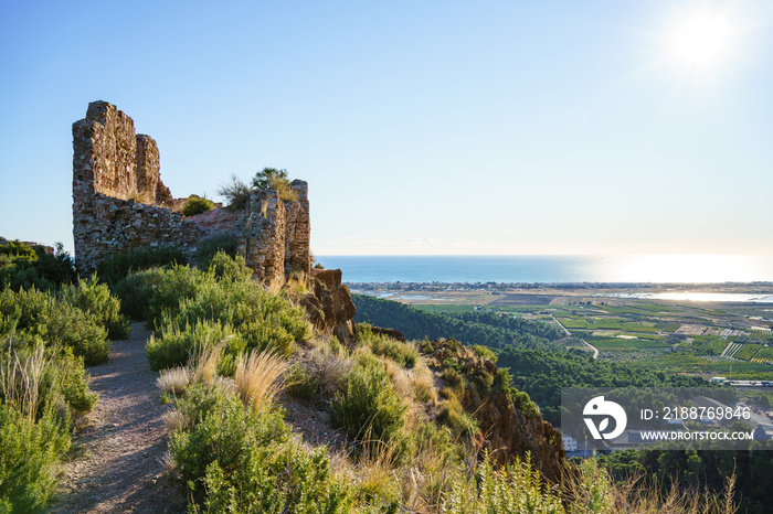 Last remains of a ruined castle in Spain