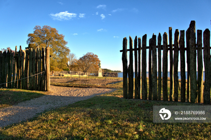 Opening in the stockade fence in Jamestown Colony