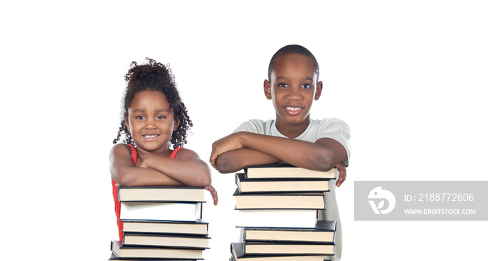 Classmates isolated on a white background