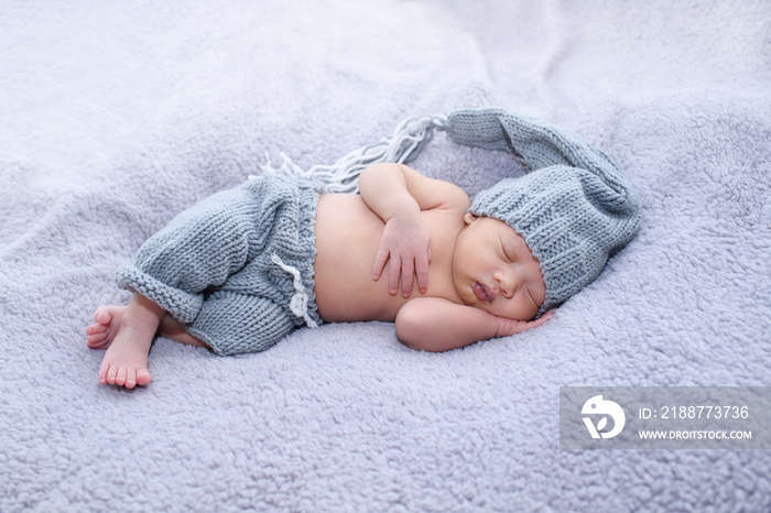 Newborn asian baby girl sleep on white bed relaxing feelgood happy. people health care concept.