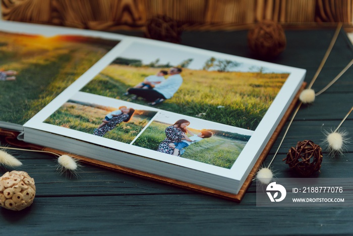 Premium Photo book Family, Great Size, Wooden Cover, Solid Pages, Quality Printing.