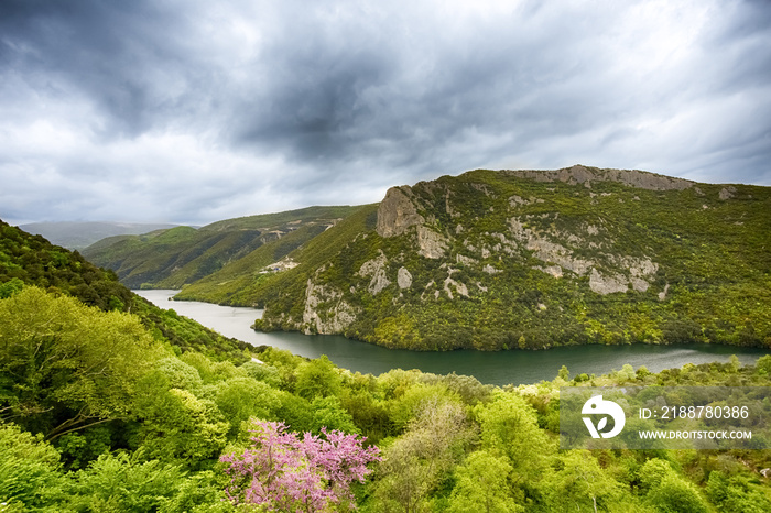 distant view on Aliakmon river in North Greece, Europe