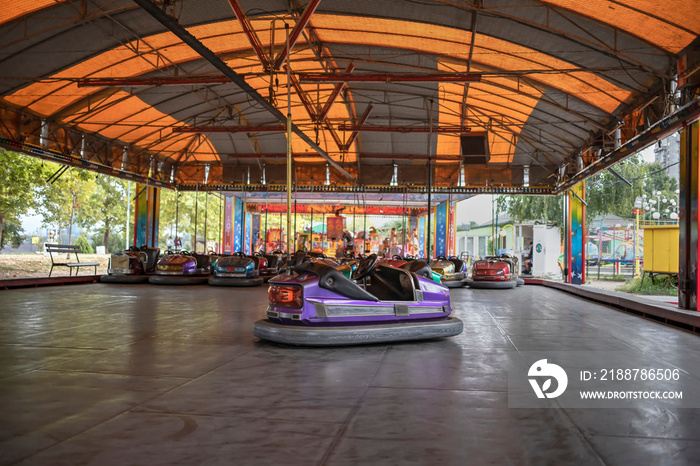 Dodgem cars in a funfair