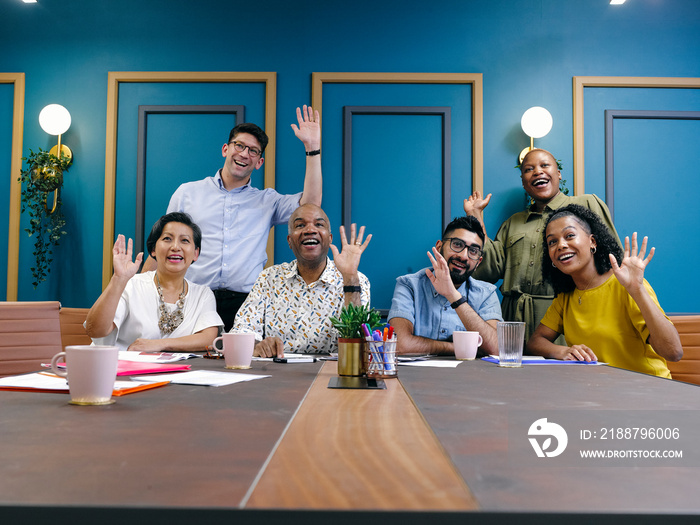 Group portrait of business people in office