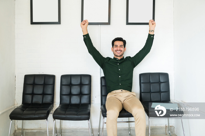 Smiling Male Applicant Got Selected In Job Interview