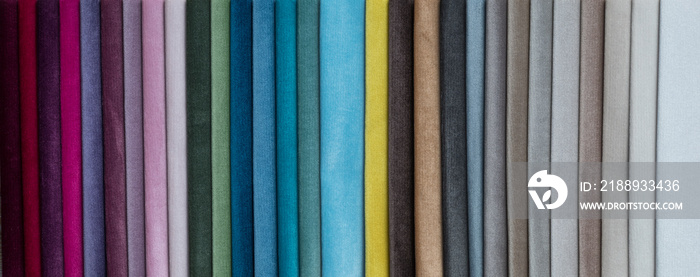 set of colored furniture fabrics