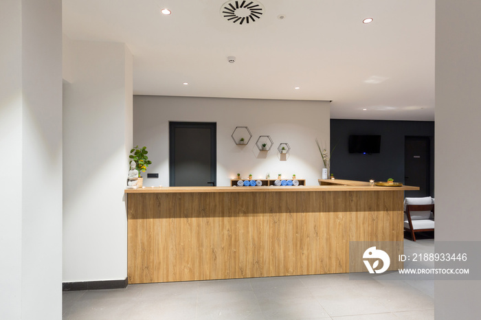 Interior of a waiting room in a beauty salon