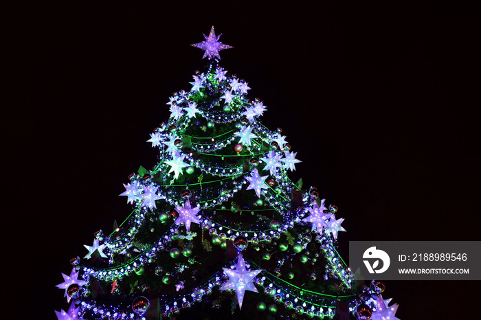 Christmas tree with light illumination