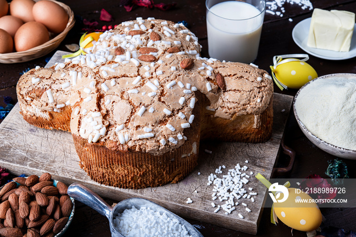 dove easter cake (Colomaba Pasquale) Italian traditional Easter cake