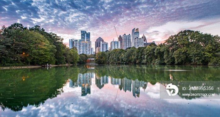 Atlanta Skyline from Piedmont Park at Dusk