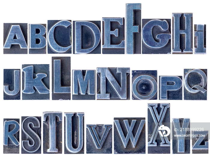 混合活字印刷金属型字母表