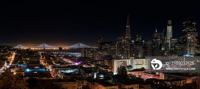 旧金山之夜，海湾大桥