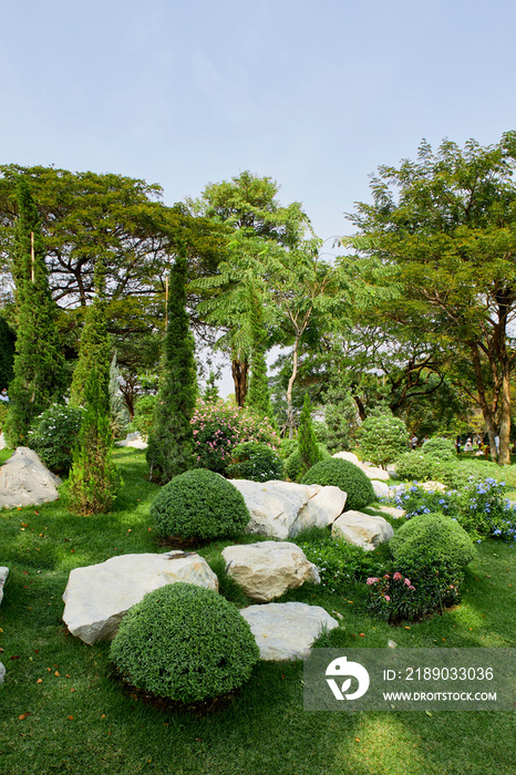 Asian green lawn backyard garden decorations