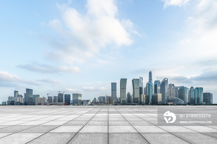 City square and modern architectural scenery in Shanghai, China