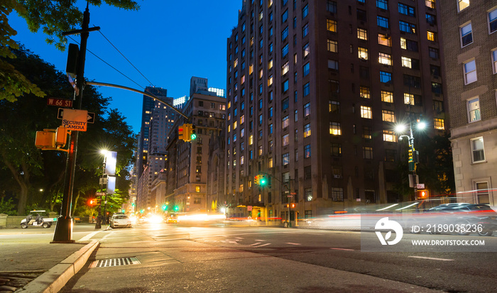 New York City street at night time