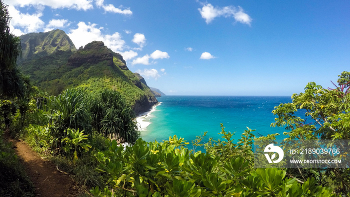 夏威夷考艾岛纳帕利海岸州荒野的卡拉劳小径