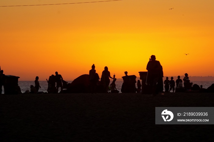 sunset in Santa Monica, California