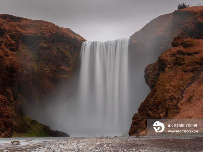 The Iceland Skogar during cold Spring