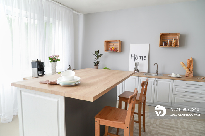 Interior of modern comfortable kitchen