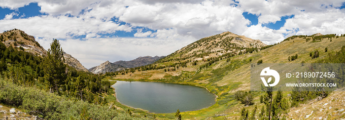 Morning view of the beautiful Favre Lake