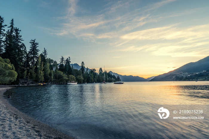 beautiful and peaceful lake in morning