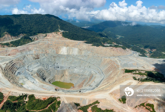 open pit copper mine view in indonesia