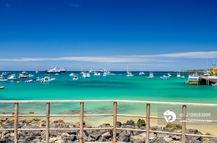 A beautiful day in the bay at San Cristobal Galapagos Islands Ecuador