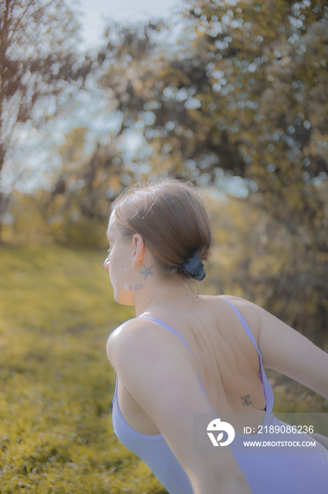 Woman dancing in nature