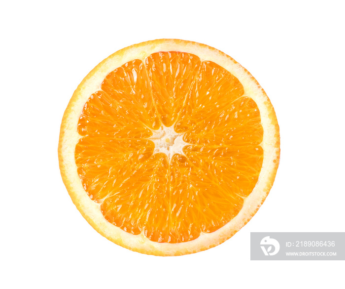 Orange slice on white background