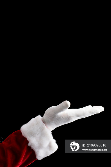 圣诞老人的手被隔离在白色背景上