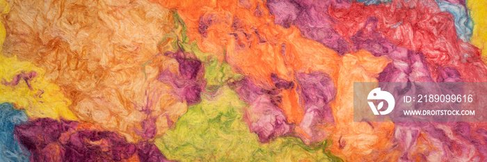 multicolor amate paper manufactured by traditional method from the bark of the jonote tree in Mexico