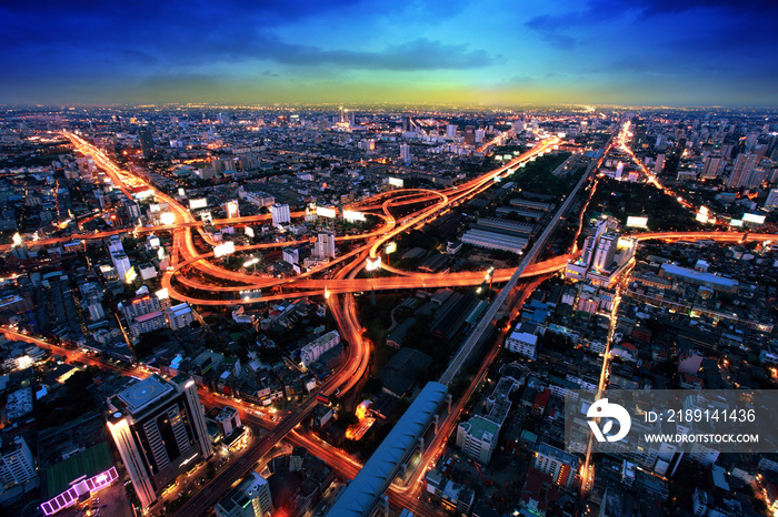 Bangkok Expressway and Highway top view, Thailand