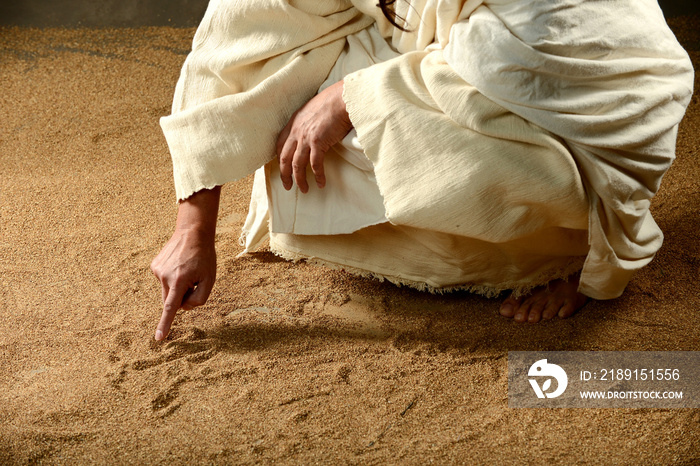 Jesus Writing on the sand