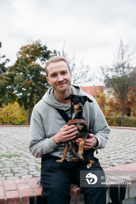 Man with his dog