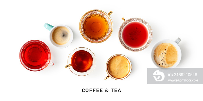 凉茶、红茶、果茶和咖啡。