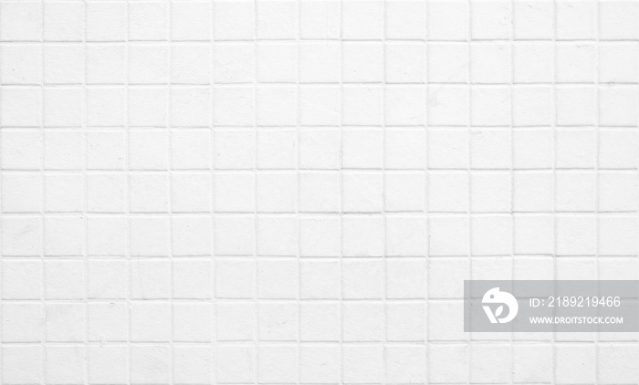 白色Grunge马赛克厕所墙壁纹理背景。