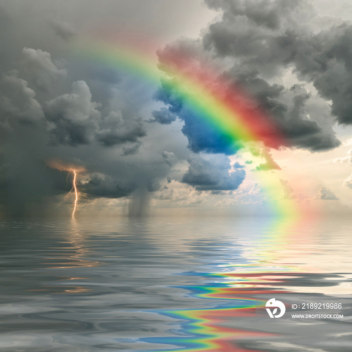 rainbow over ocean