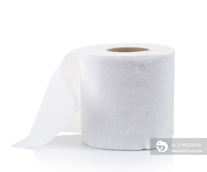 Simple toilet paper on white