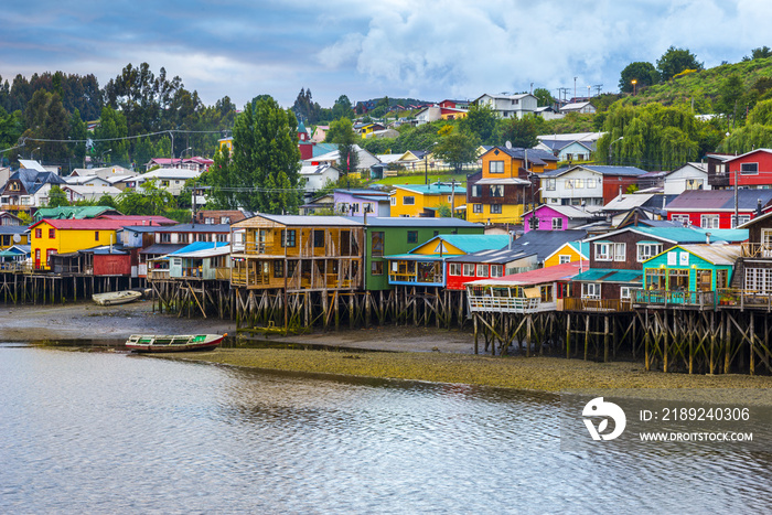 Palafitos (stilt houses) in Castro, Chiloe island (Chile)