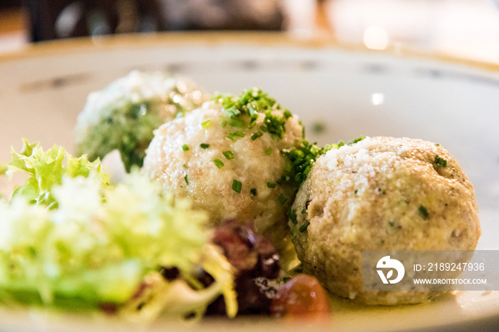 Knödel specialty; boiled dumplings common in Central and Eastern Europe