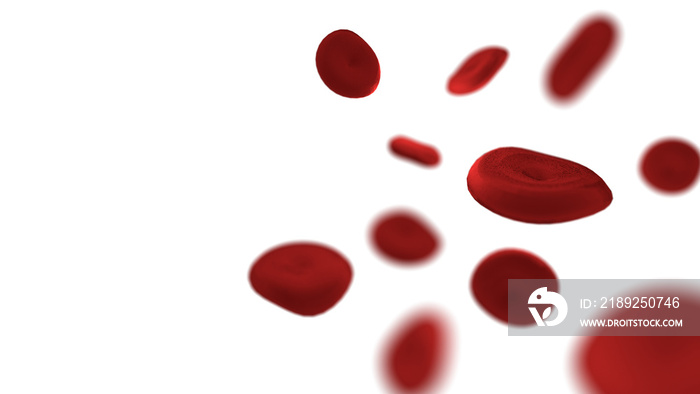 分离的白底红细胞。医疗保健概念。血红蛋白和部分