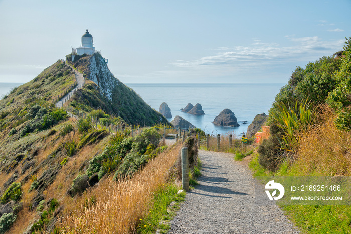 Lighthouse at Nugget point in New Zealand