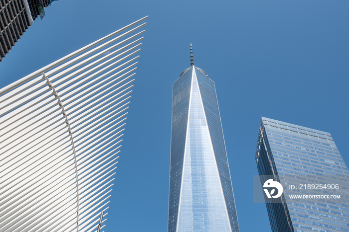 Lower Manhattan New York city, NYC with the One World Trade Center.