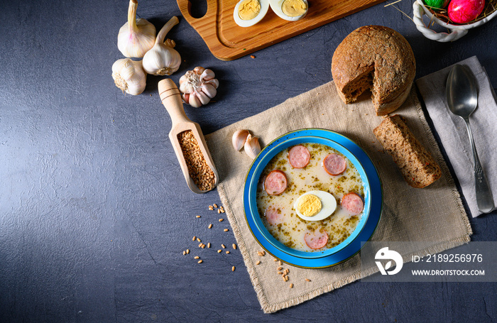 Easter in Polish: sour flour soup for Easter breakfast (Żurek)