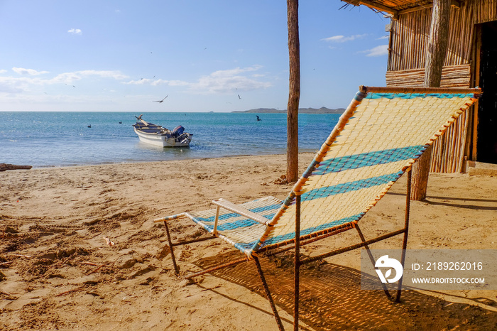 chair on the beach of Cabo de la Vela in La Guajira Colombia