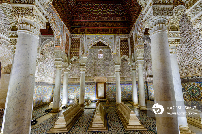 The Saadian tombs are sepulchres in Marrakech, Morocco, which date to time of the Saadian dynasty su