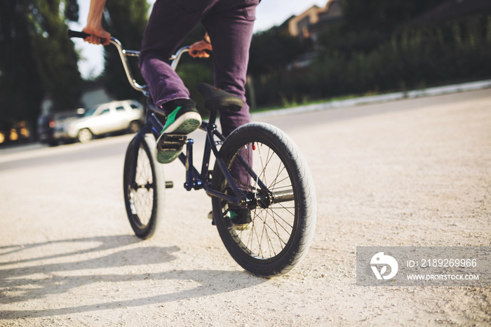 Young BMX bicycle rider