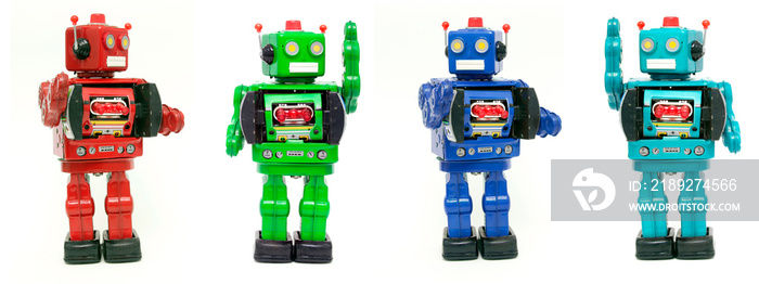 our color  robot toys isolated